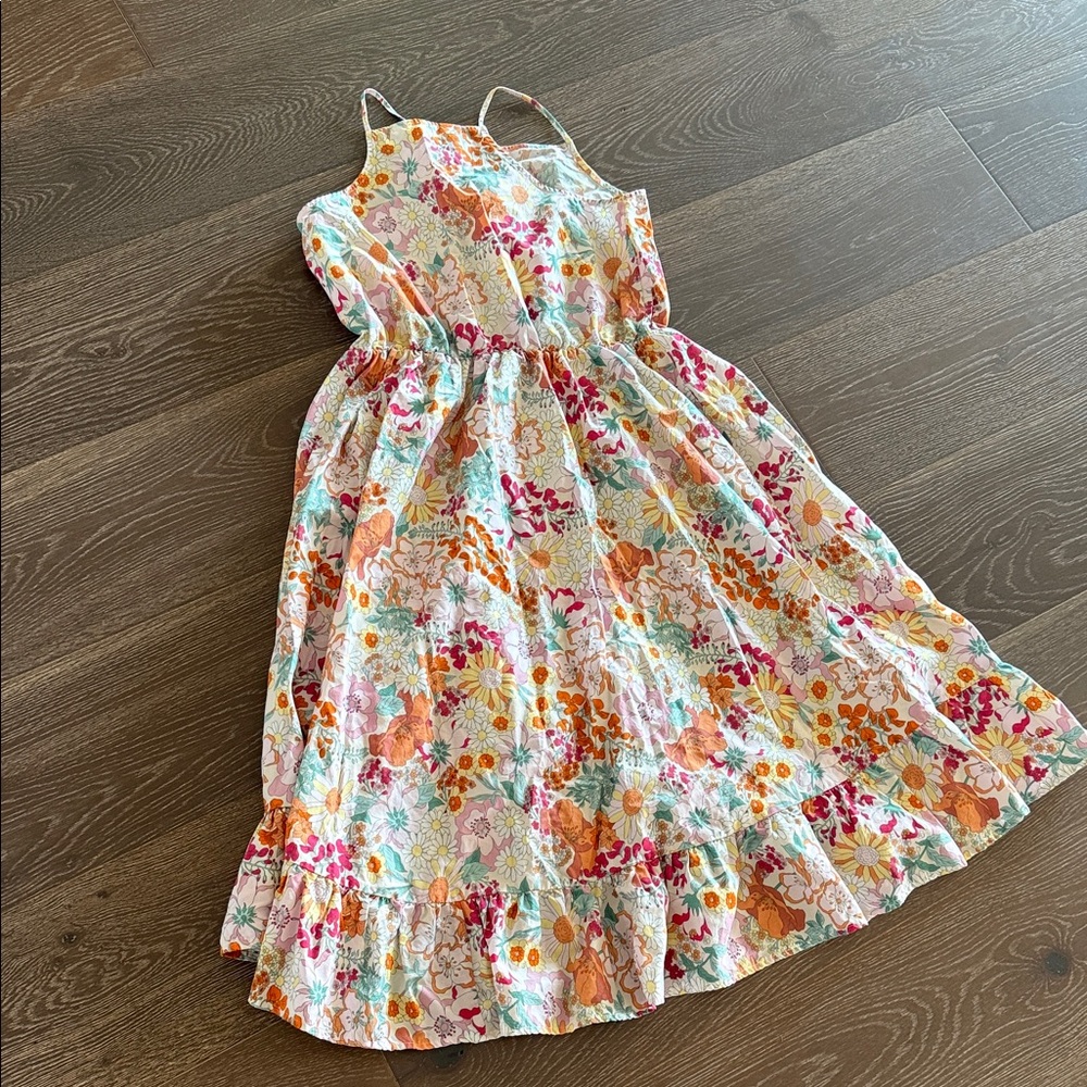 H&M Kids Floral Dress in Pink and Orange